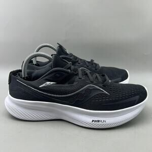 Saucony Ride 15 Running Shoes Women Size 10.5 Black White Comfort Low Sneakers